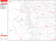 West Jordan Wall Map Red Line Style